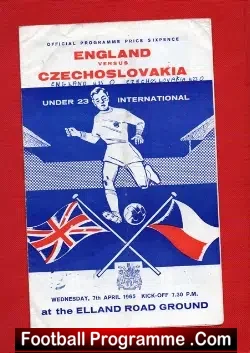 England v Czechoslovakia 1965 – Under 23’s Match at Leeds Czech