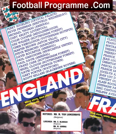 England v France 1988 – U21 at Arsenal + Paul Gascoigne