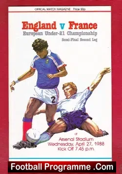 England v France 1988 – U21 at Arsenal + Paul Gascoigne