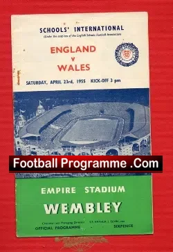England v Wales 1955 – Wembley Stadium – Boys Match