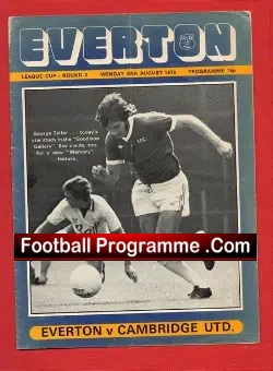 Everton v Cambridge United 1976 - Signed - football programme