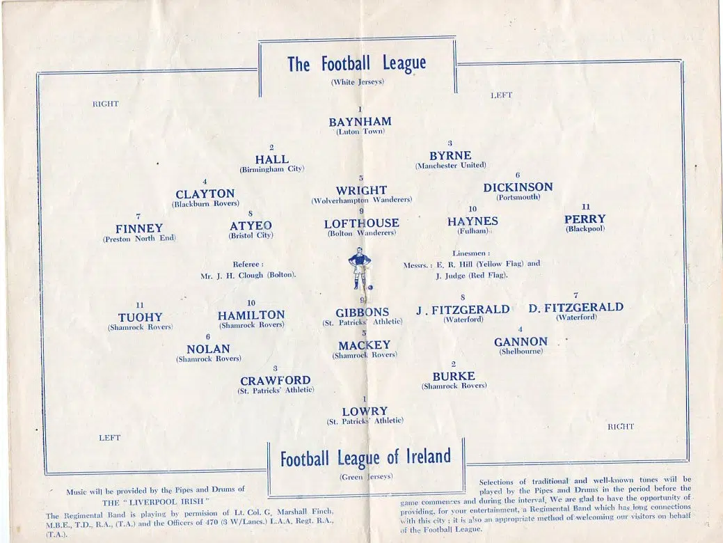 Football League v Irish Football League 1955 – Goodison Park