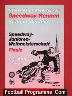 Germany Speedway Programme 1992 – Weltmeisterschaft Finale