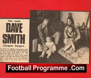 Glasgow Rangers Dave Smith Autograph Picture - football memorabilia