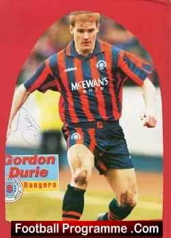 Glasgow Rangers Gordon Durie Autograph - football programme