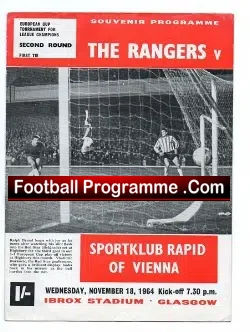 Glasgow Rangers v Sporting Rapid Vienna 1964 - EC - football programme