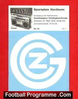 Grasshoppers v Nottingham Forest 1979 – Final