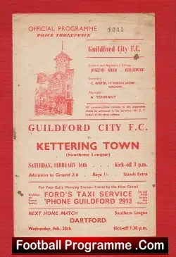 Guildford City v Kettering Town 1962