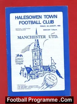 Halesowen Town v Manchester United 1990 – Official Programme