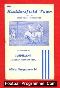 Huddersfield Town v Sunderland 1960 - Denis Law - football programme