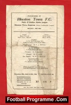 Ilkeston Town v Matlock 1946 – Reserves + Corinthins