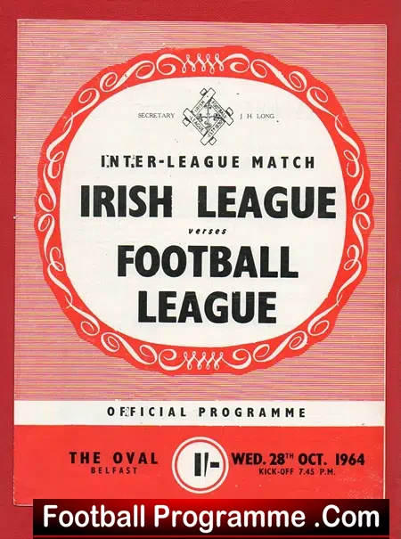 Irish League v Football League 1964 – The Oval Belfast