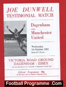 Joe Dunwell Testimonial Benefit Match Dagenham FC 1985