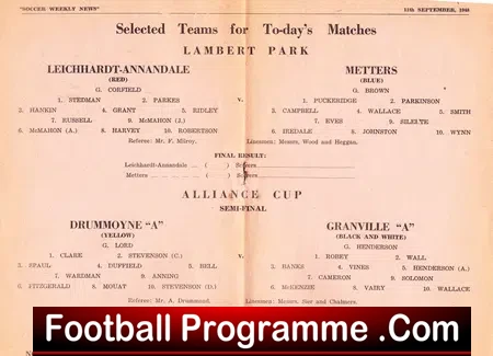 Leichhardt Annandale v Metters 1948 – State Cup Australia
