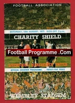 Liverpool v Manchester United 1977 - Charity Shield - Wembley - football programme