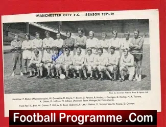 Manchester City Fred Hill Autograph Picture 1971 - football memorabilia