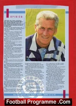 Manchester City Tony Book Autograped Picture