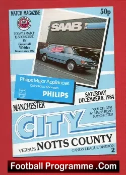Manchester City v Notts County 1984 – Multi Autographed Signed