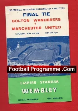 Manchester United v Bolton Wanderers 1958 - FA Cup Final - football programme