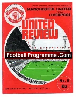 Manchester United v Liverpool 1973 - football programme