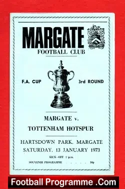 Margate v Tottenham 1973 – FA Cup