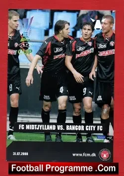 Midtjylland v Bangor 2008 - Herning - Denmark - football programme