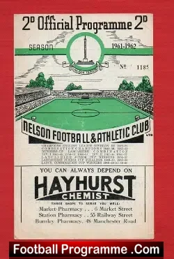 Nelson v Earlstown 1961 - football programme