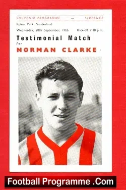 Norman Clarke Testimonial Benefit Sunderland 1966 Bobby Charlton