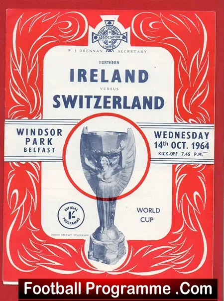Northern Ireland v Switzerland 1964 – World Cup George Best