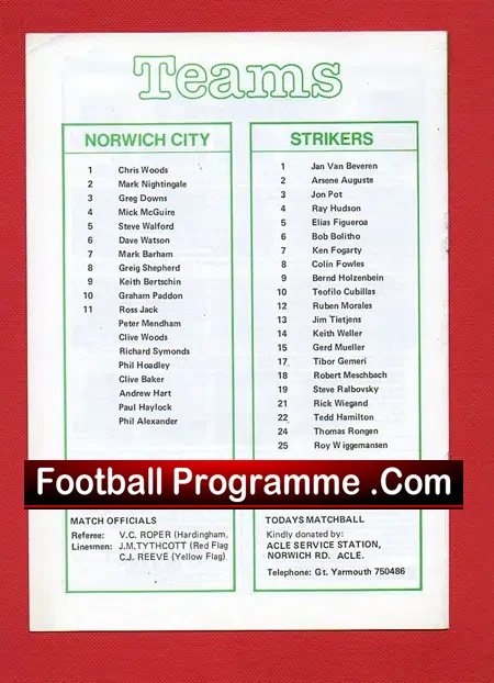 Norwich City v Fort Lauderdale Strikers 1981 – USA