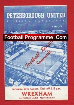 Peterborough United v Wrexham 1960 - football programme