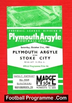 Plymouth Argyle v Stoke City 1961