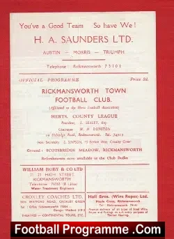 Rickmansworth Town v Redbourne 1960s