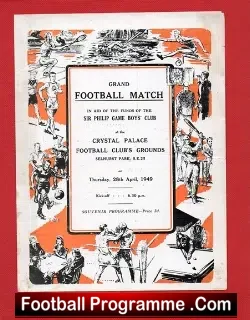 Ronnie Rooke XI v Tommy Lawton XI 1949 at Crystal Palace