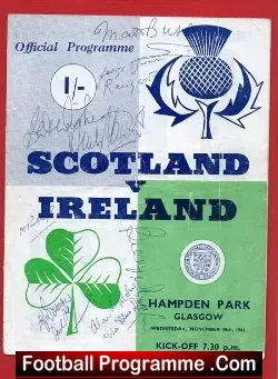 Scotland v Northern Ireland 1964 - Multi Autographed Matt Busby - football programme
