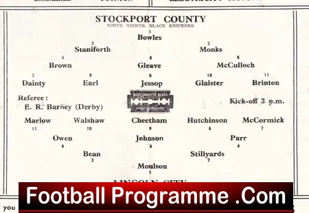Stockport County v Lincoln City 1947