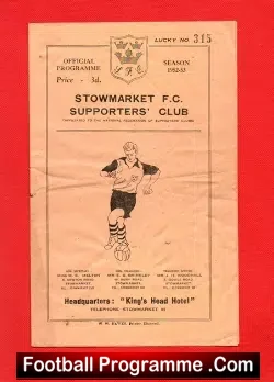 Sudbury Town v Bury 1953 Semi Final - Multi Autographed - football programme