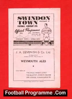 Swindon Town v Stoke City 1948