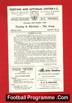 Tooting Mitcham v The Army 1965 – Civil Defence Corps