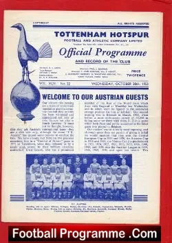 Tottenham Hotspur v Austria 1953 – Friendly Match