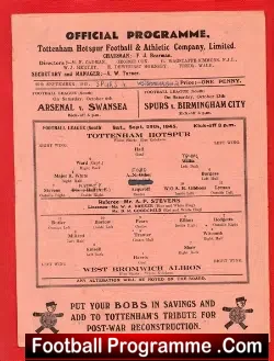 Tottenham Hotspur v WBA 1945