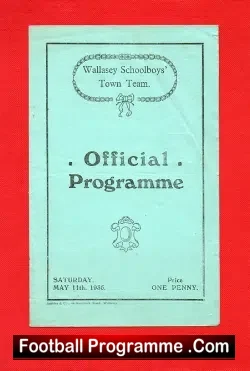 Wallasey v Bootle 1935 – Schoolboys Match – Semi Final Brighton