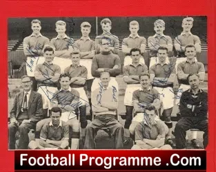Walsall FC Multi Autographed Team Picture 1950's - football memorabilia