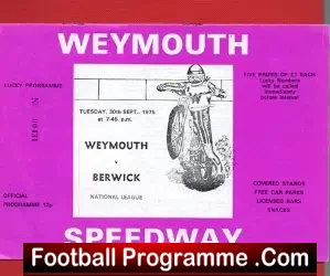 Weymouth Speedway v Berwick 1975