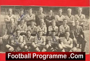 Wolves FC Multi Autographed Team Picture 1950's - football memorabilia