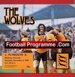 Wolves Wolverhampton v Plymouth Argyle 1976