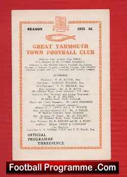 Yarmouth Town v Eynesbury 1955 – Eastern Counties League