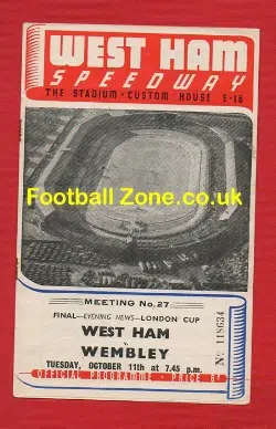 West Ham Speedway v Wembley 1949 London Cup Final