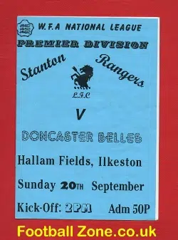 Stanton Rangers Ladies v Doncaster Belles 1992 - Womens Football
