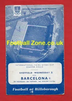 Sheffield Wednesday v Barcelona 1962 – Fairs Cup QF